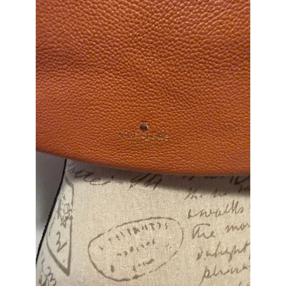 Kate Spade pebbled leather shoulder bag cognac brown gold hardware‎